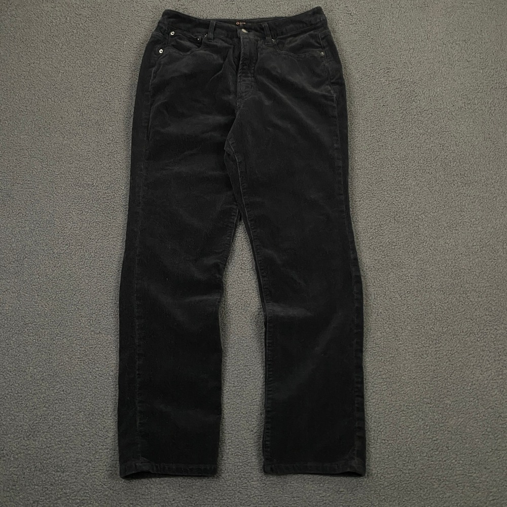Quince Corduroy Pants Women 8 Black Organic Stretch Straight Leg LB46712-CFL01